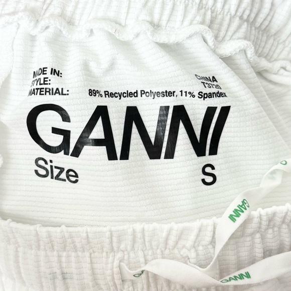 GANNI X PRINCE Graphic Logo Elastic Drawstring Waist Pull On Tennis Skirt S - Picture 11 of 13